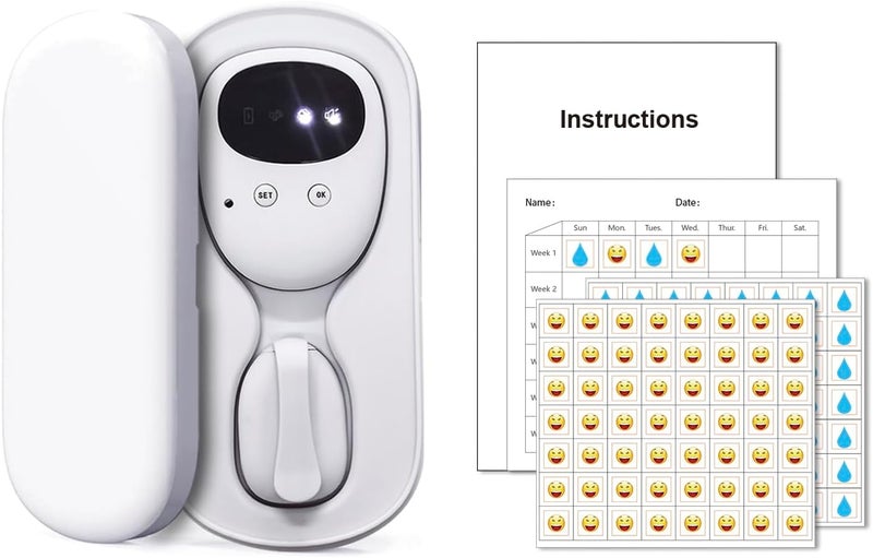 Fency Wireless Bedwetting Alarm for Boys and Girls, USB Rechargeable, Pee Alarm, White - Image 1